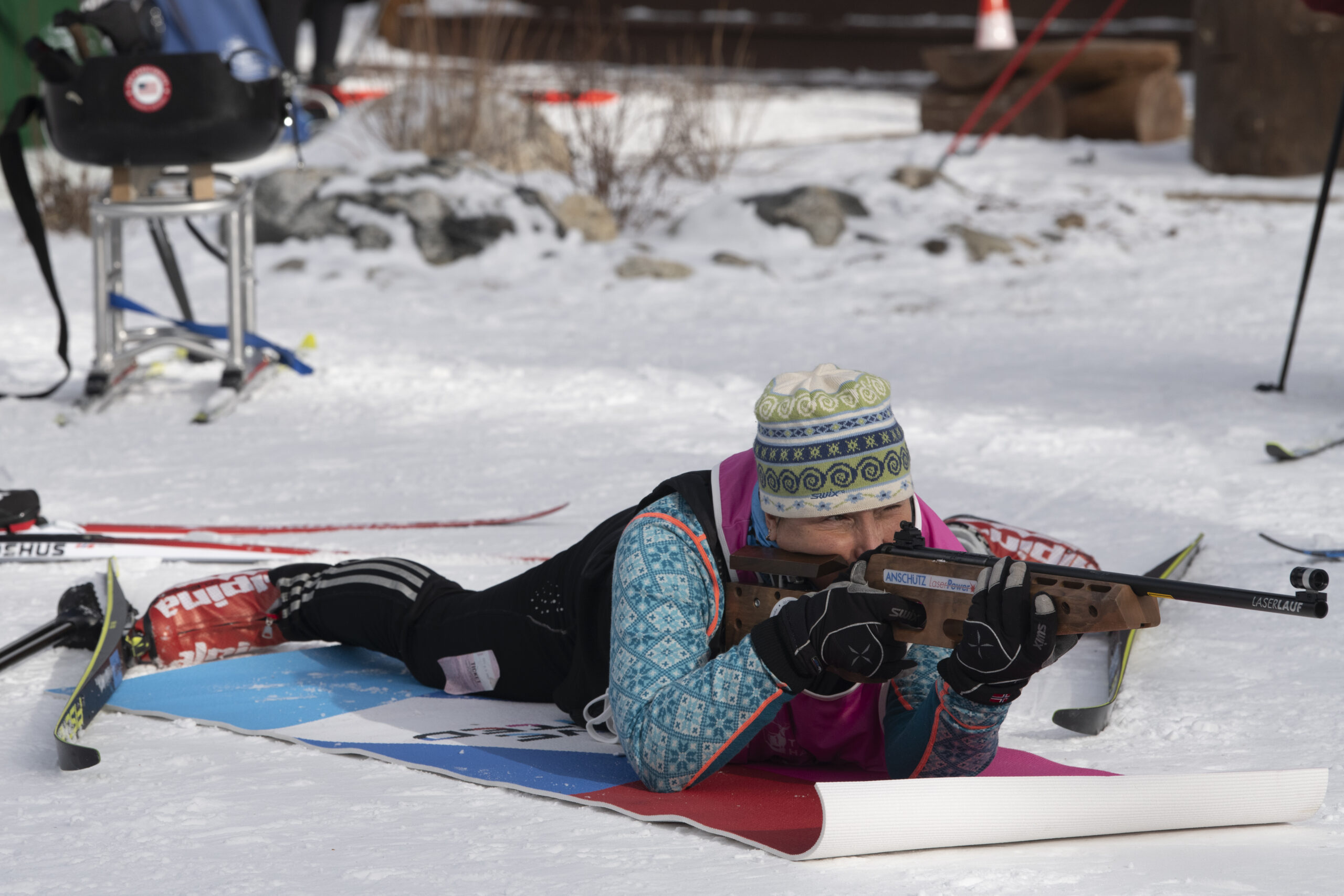 Shooting in the snow - biathlon