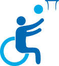 Icon of person playing wheelchair basketball