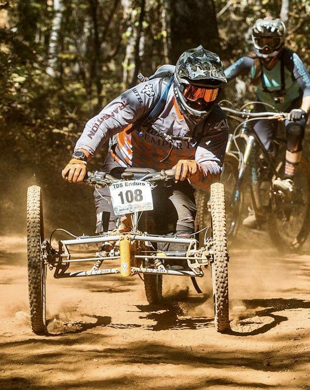 Athlete on adaptive mountain bike