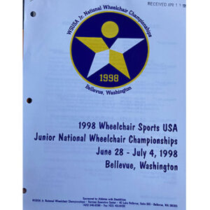 poster for 1998 wheelchair sports usa junior nationals wheelchair championships