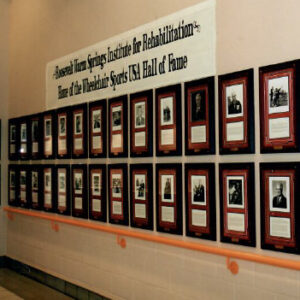 wall with photos of hall of fame