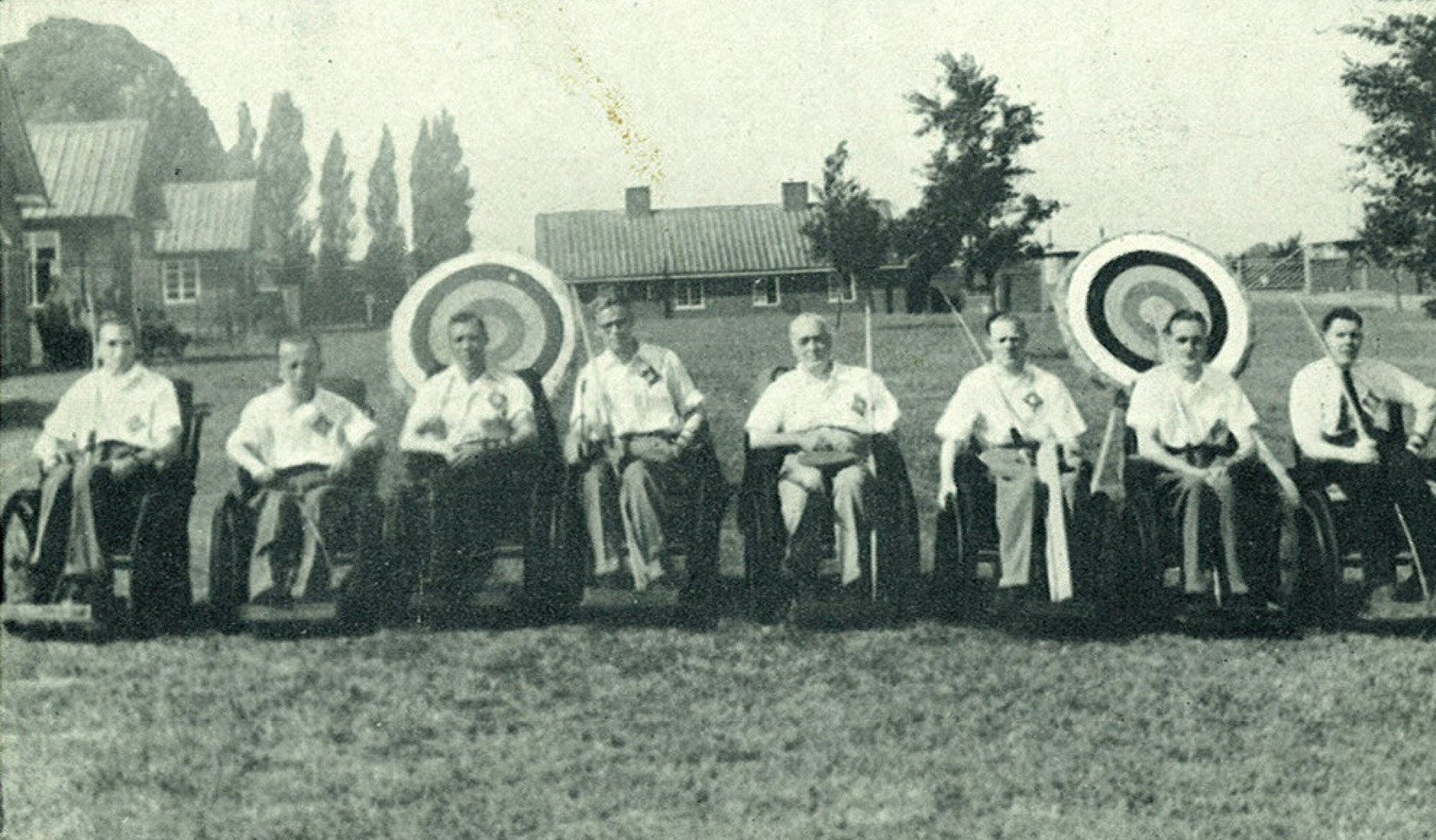 Archers posing at Stoke Mandeville Games