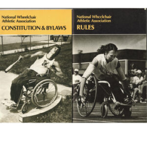 Picture of the covers for the Constitution and bylaws and rules books of the national wheelchair athletic association