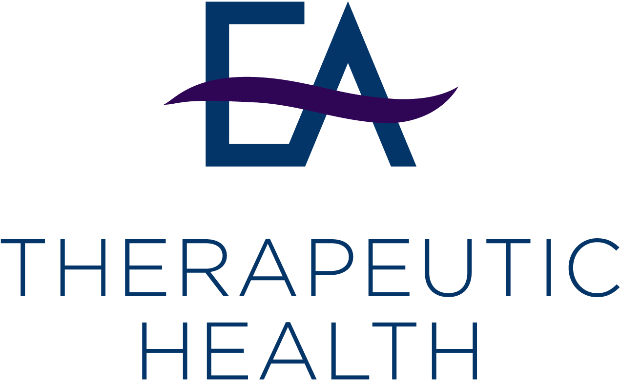 Blue EA with Therapeutic Health written underneath