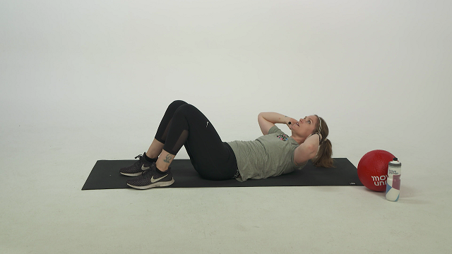OnDemand Instructor Shawna performing sit up