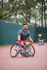 Wheelchair Tennis Player Jeremy Boyd on the court