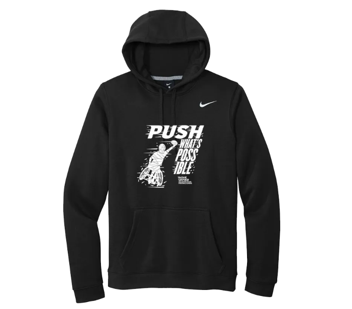 Push what's possible wheelchair football sweatshirt