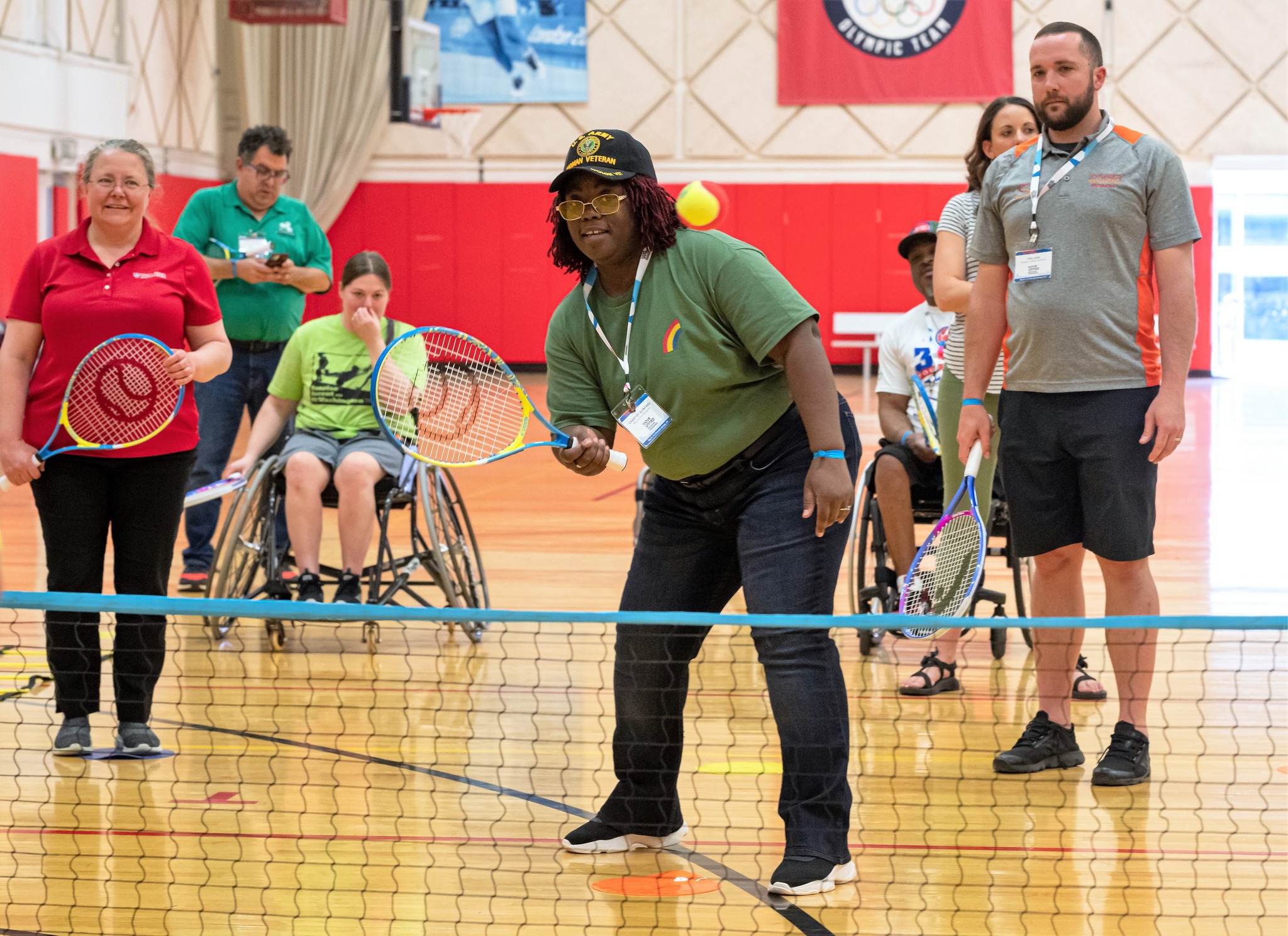 Adaptive athlete learning to play pickleball