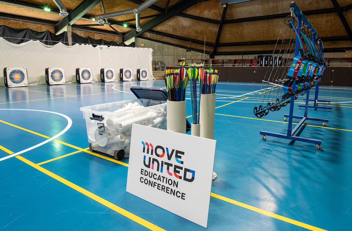 Archery Training set up at Move United Education Conference