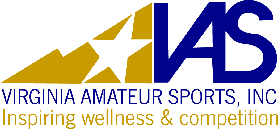 Gold and blue logo with star and VAS