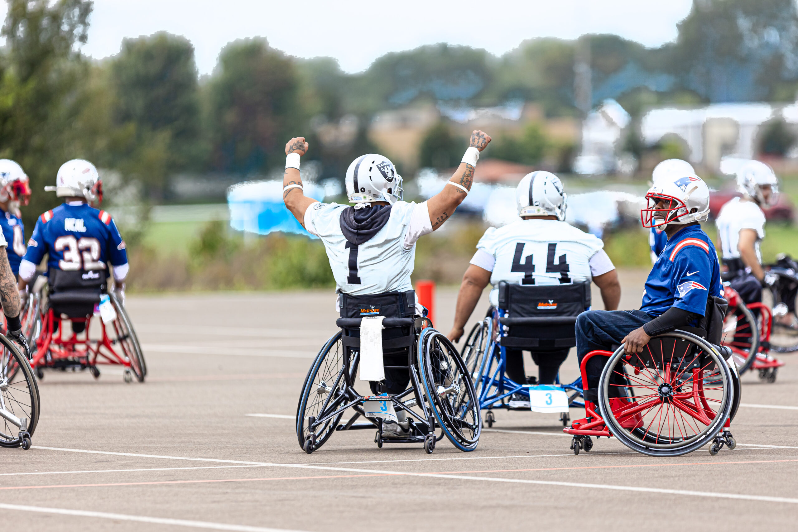 LV Raiders WC Football Team Athlete Celebrating after a completed pass