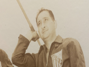 Al Youakim throwing a javelin