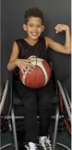 Athlete flexing bicep