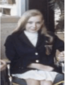 Karen Donaldson looking into camera