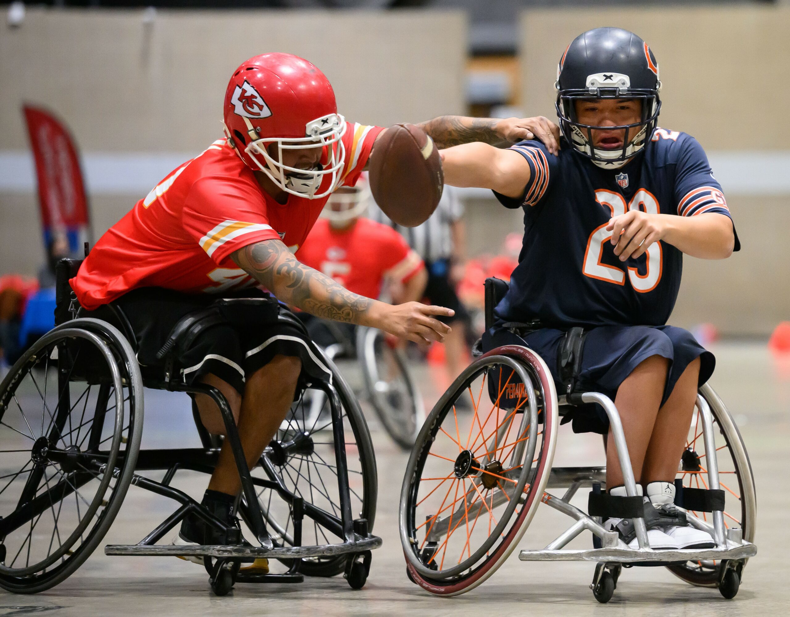 USAWFL 2025 Championship K athlete tackling a Chicago Athlete