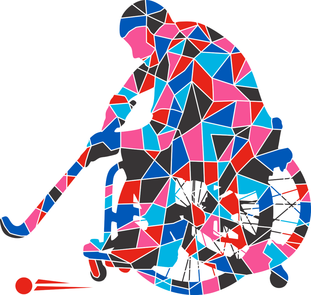 Pictogram of a Field Hockey Player in Move United colors