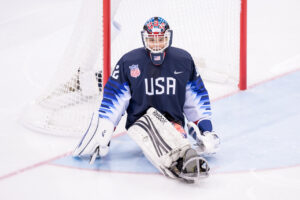 Sled hockey goalie Jen Lee