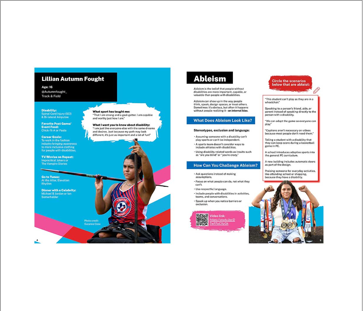 Pages 2 and 3 of Send It Workbook